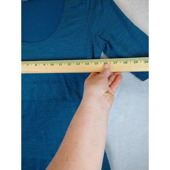 Prana Abilene Wool Blend Dress Women's Small Teal Tiered Lined Short Sleeve - Picture 10 of 13